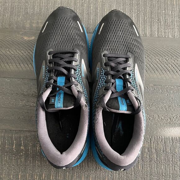 Brooks Ghost 14 Men’s Running Shoes Black Blue Size 10 - Picture 4 of 10